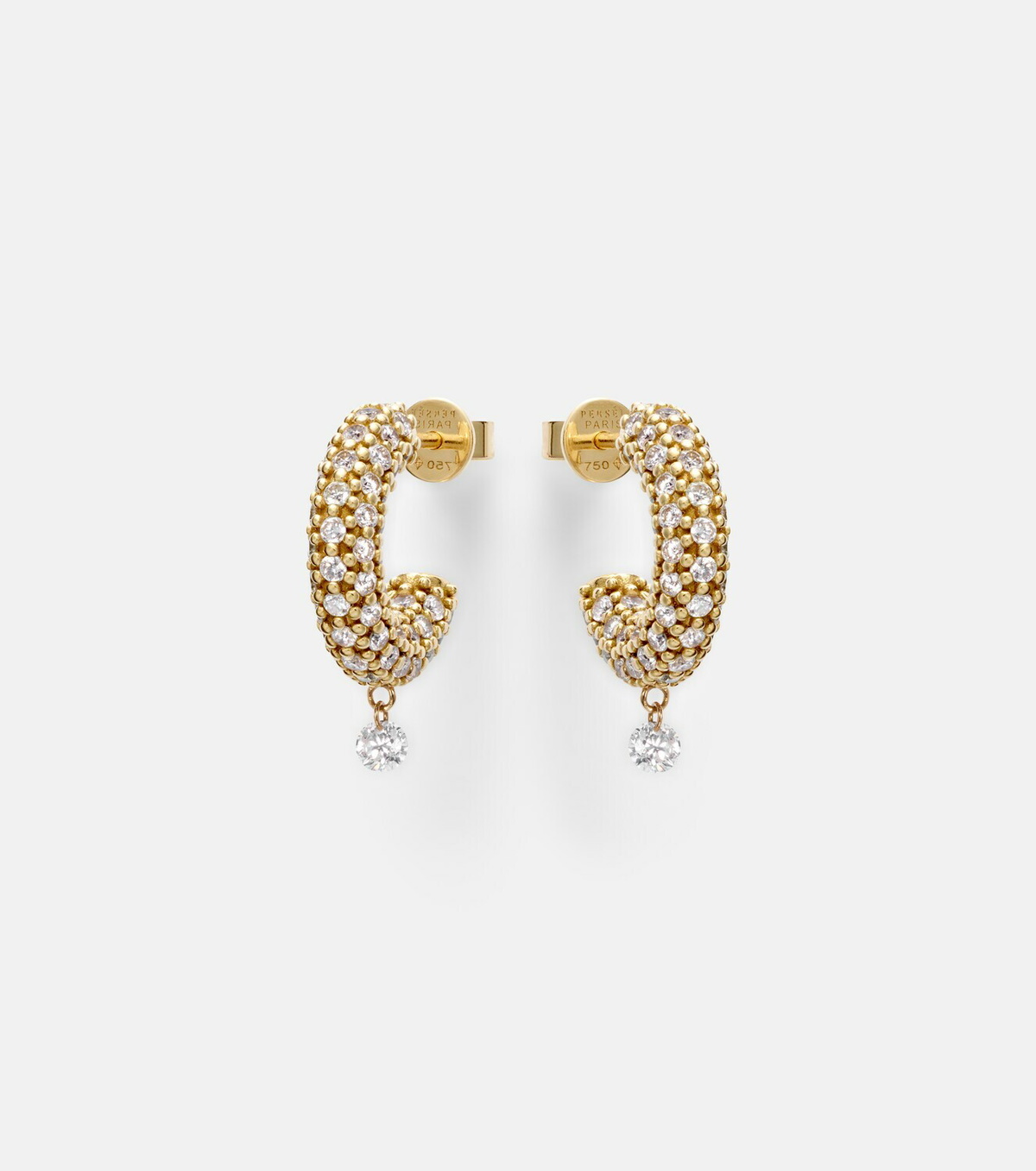 Persée Helios 18kt gold hoop earrings with diamonds