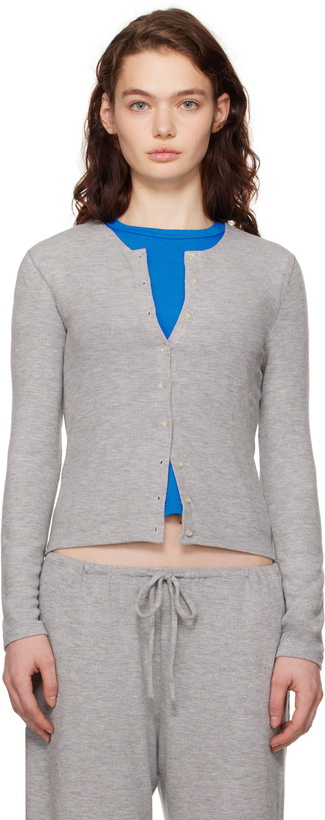 Photo: LESET Gray Lauren Classic Cardigan