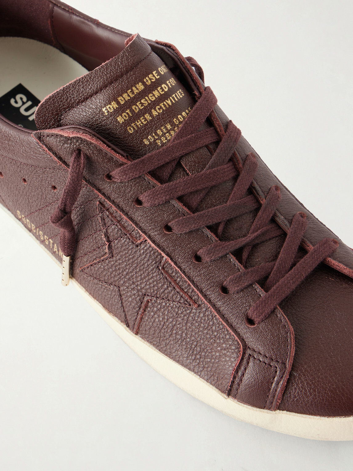 Golden Goose - Super-Star Distressed Full-Grain Leather Sneakers - Burgundy