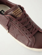Golden Goose - Super-Star Distressed Full-Grain Leather Sneakers - Burgundy