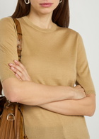 Gabriela Hearst Chryse Cashmere and Silk-blend T-shirt Beige