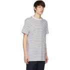 Neil Barrett White and Black Stripe T-Shirt
