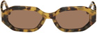 The Attico Tortoiseshell Linda Farrow Edition Irene Sunglasses