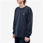 Stone Island Men's Long Sleeve Patch T-Shirt in Navy Blue