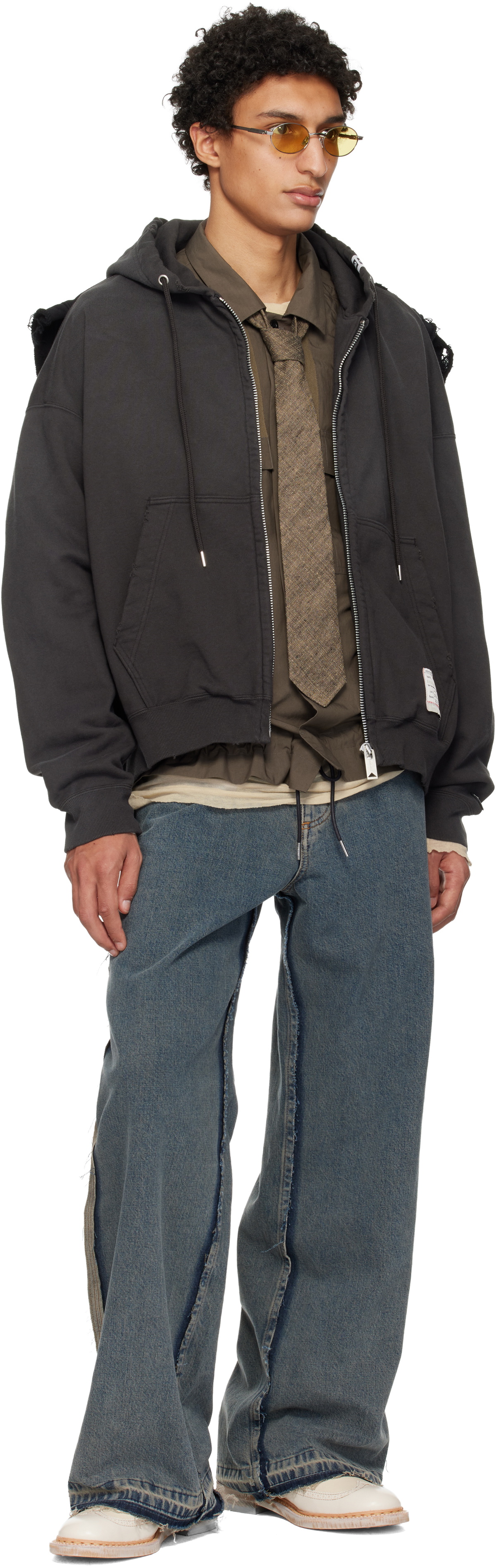 Maison MIHARA YASUHIRO Black Pullover Combined Hoodie