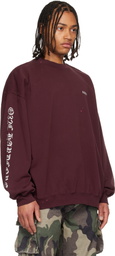 032c Burgundy Hardcore Since 2001 Oversized Sweatshirt