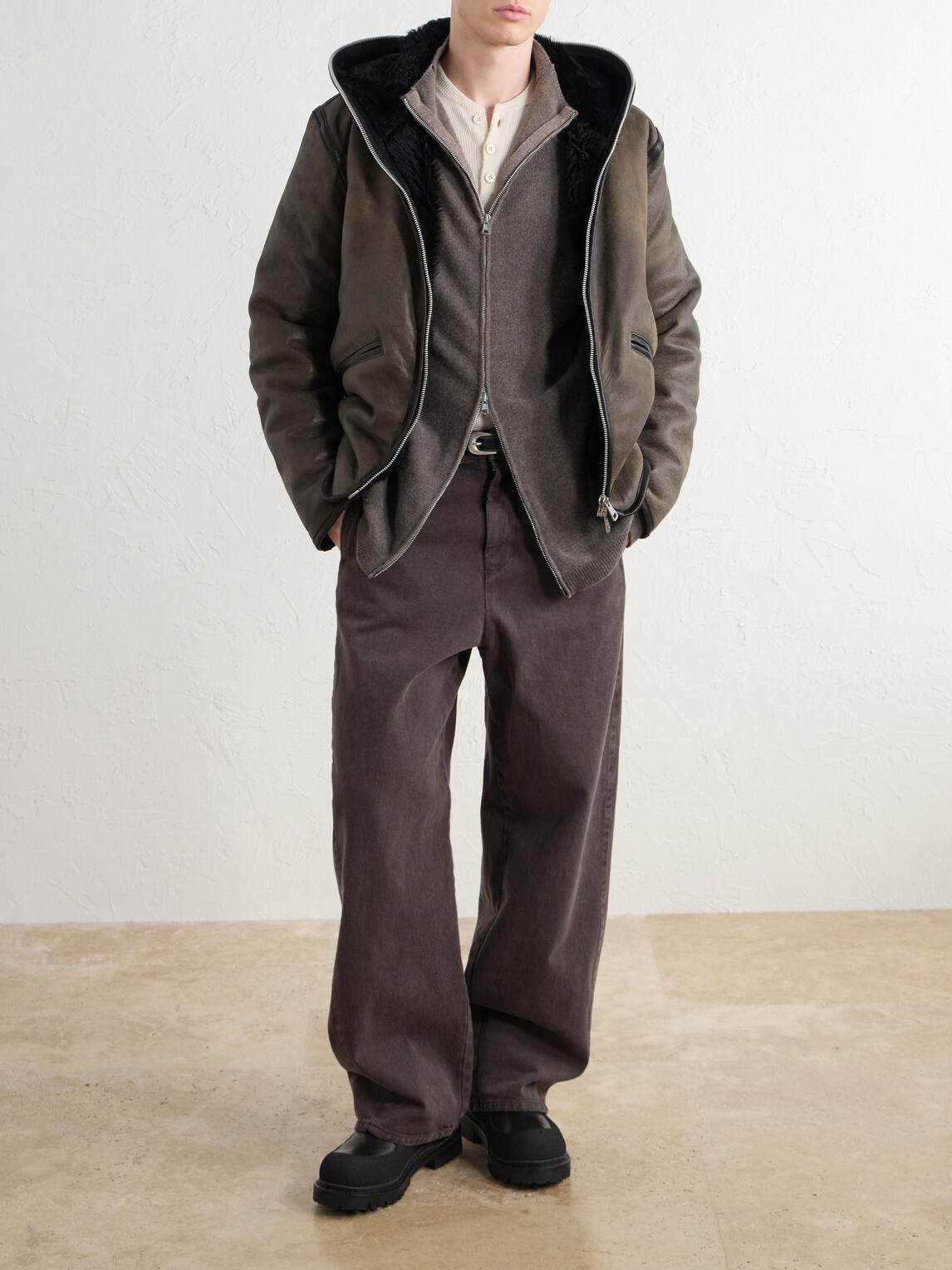 Our Legacy - Merino Wool Zip-Up Cardigan - Brown