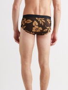TOM FORD - Floral-Print Stretch-Cotton Jersey Briefs - Brown