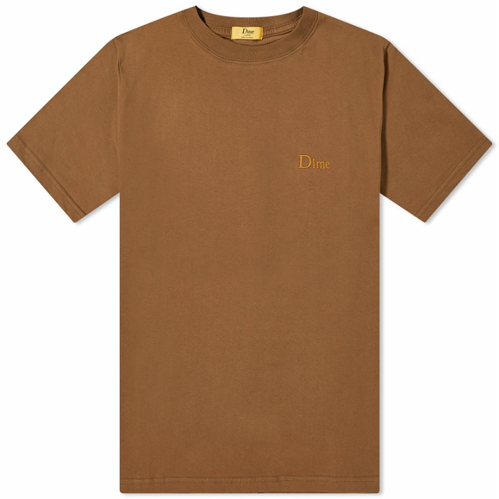 Photo: Dime Men's Classic Small Logo T-Shirt in Brown