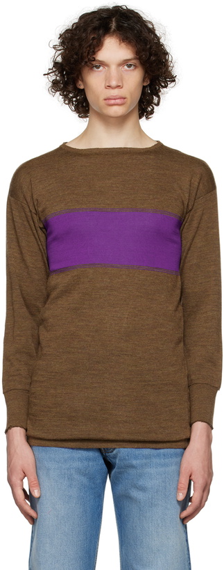 Photo: Maison Margiela Brown & Purple Striped Sweater