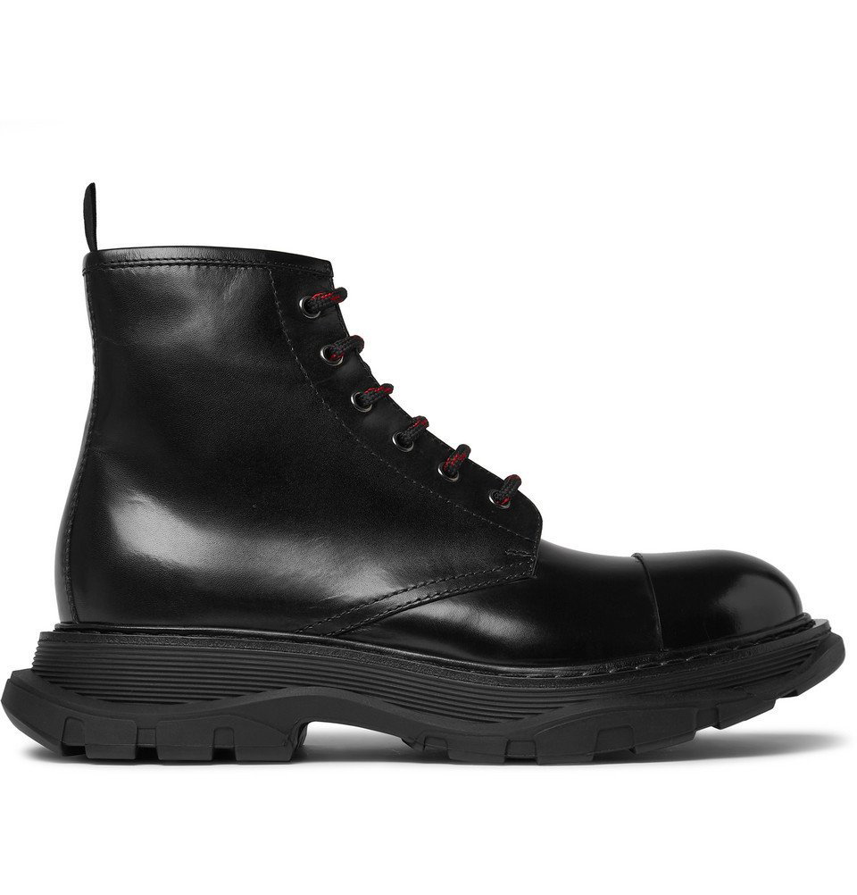 Alexander McQueen - Exaggerated-Sole Leather Boots - Men - Black Alexander  McQueen