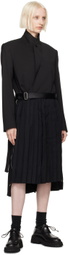 Black Comme des Garçons Black Pleated Midi Skirt