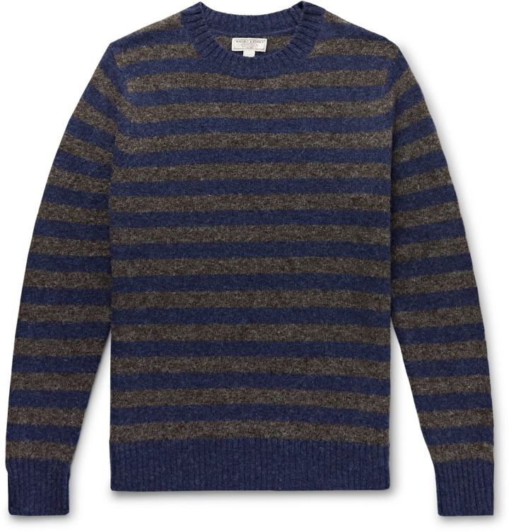 Photo: J.Crew - Wallace & Barnes Striped Wool Sweater - Blue