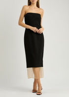 Esse Studios Issia Panelled Strapless Woven Midi Dress Black