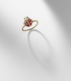 Yvonne Léon Coccinelle Mini 9kt gold ring with gemstones