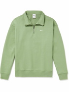 Nike - Logo-Embroidered Cotton-Blend Jersey Half-Zip Sweatshirt - Green
