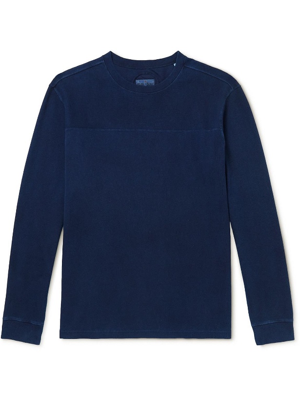 Photo: Blue Blue Japan - Indigo-Dyed Slub Cotton-Blend Jersey T-Shirt - Blue