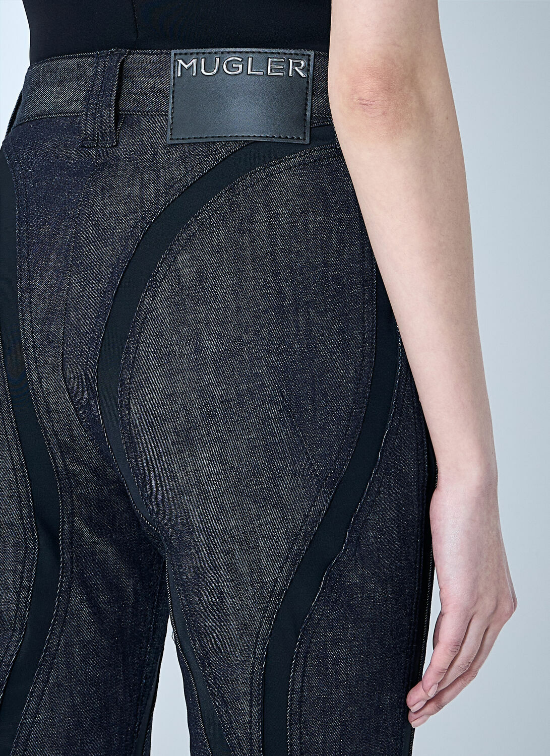 Mugler Capri Denim Cropped Pants