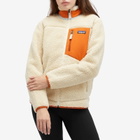Patagonia Women's Classic Retro Jacket in Dark Natural W/Redtail Rust