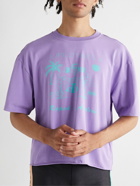 Y,IWO - Printed Cotton-Jersey T-Shirt - Purple