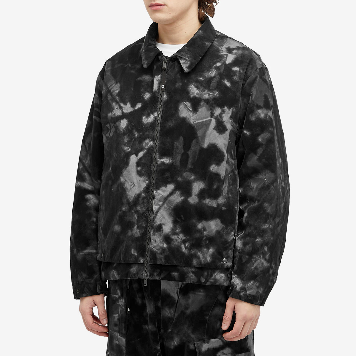 Y-3 Men's AOP Flock Nylon Shell Jacket in Grey Y-3