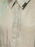 MARTINE ROSE Logo Iridescent Long Sleeve Shirt