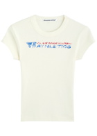 Alexanderwang.t Ribbed Logo-print Cotton T-shirt White