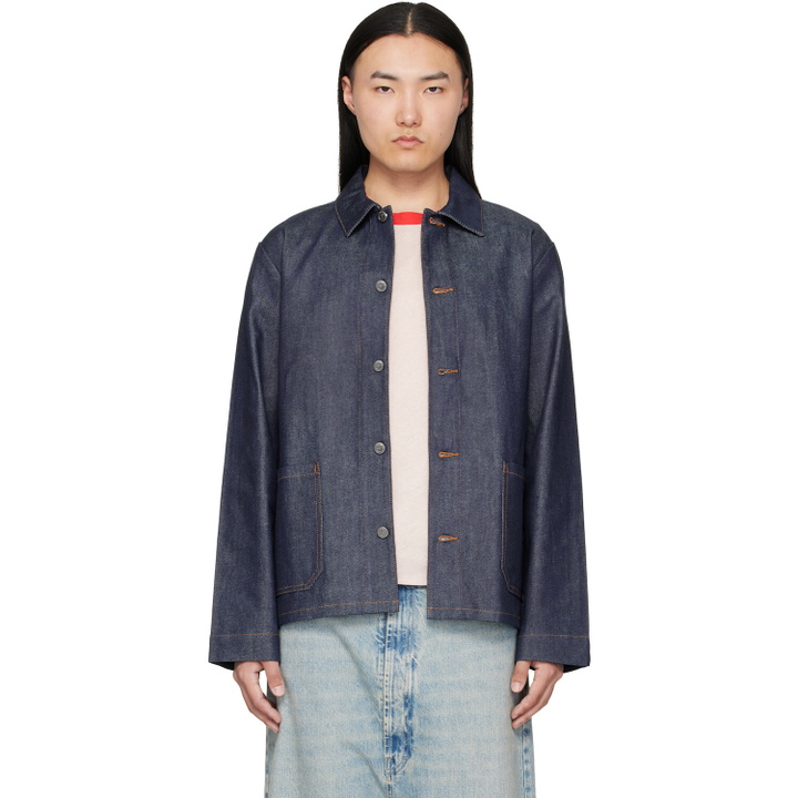 Photo: A.P.C. Indigo Kerlouan Logo Denim Jacket