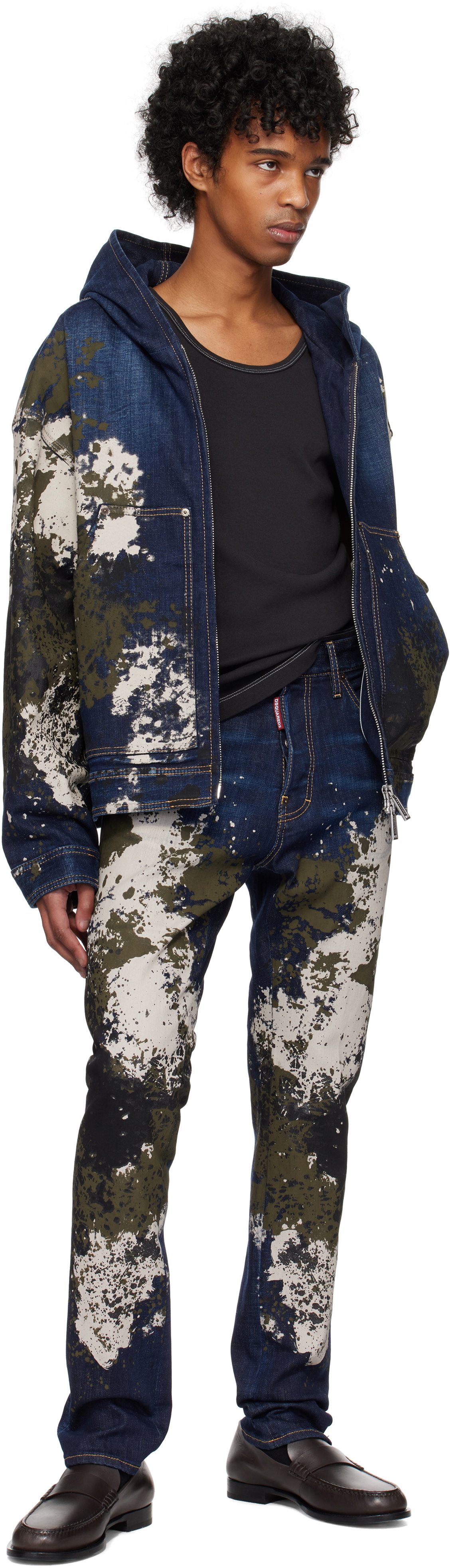 Dsquared2 Navy Workwear Zipped Denim Jacket