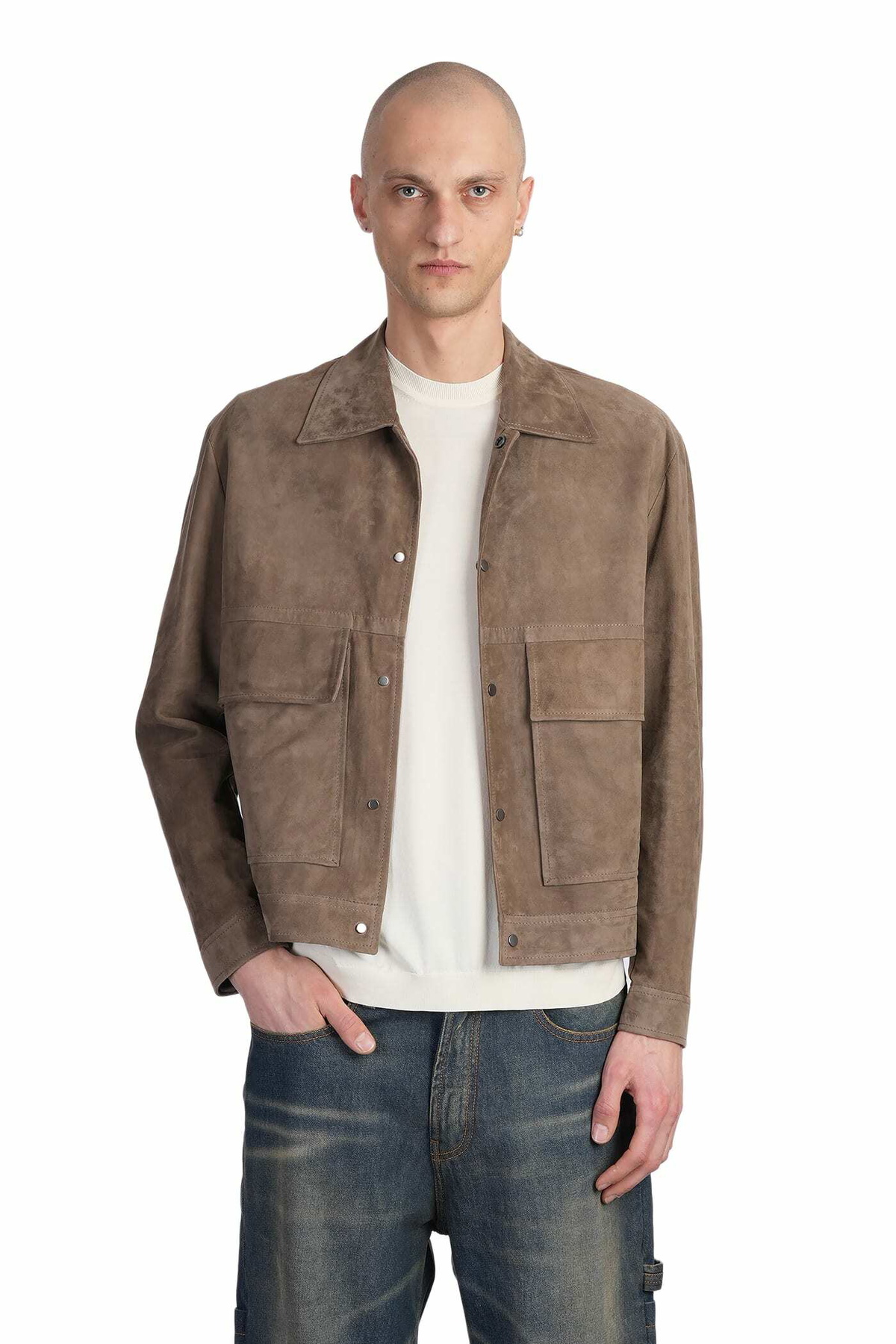 Salvatore Santoro Leather Jacket In Taupe Leather