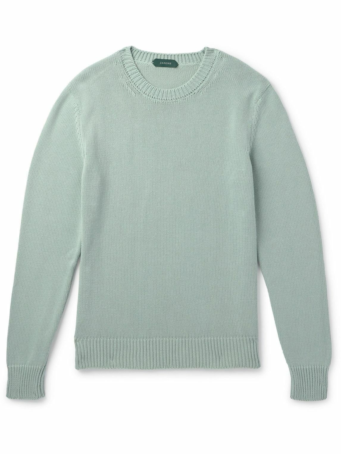 Photo: Incotex - Slim-Fit Cotton Sweater - Green