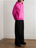 Valentino - Logo-Print Cotton-Blend Jersey Hoodie - Pink