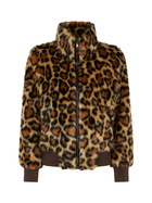 MC2 Saint Barth Woman Furry Short Jacket With Animalier Heart Print