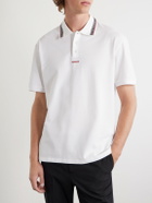 Versace - Logo-Embroidered Cotton-Piqué Polo Shirt - White