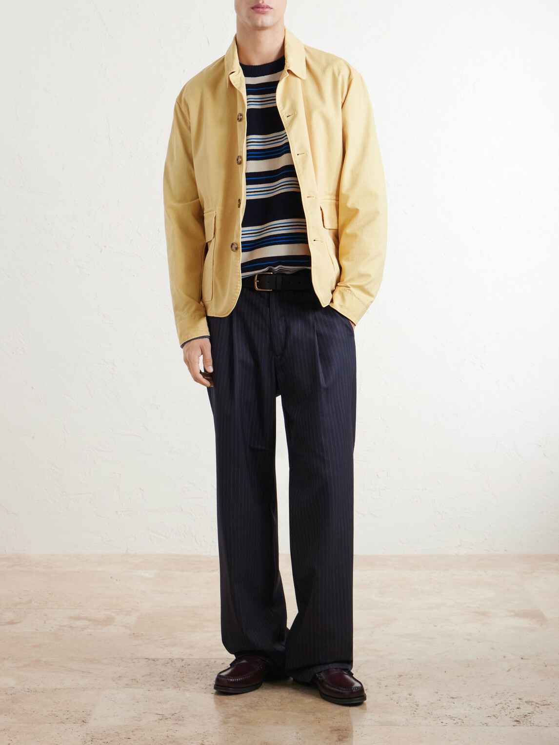 Paul Smith - Striped Wool and Cotton-Blend Sweater - Blue