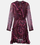 Etro Paisley ruffled silk minidress