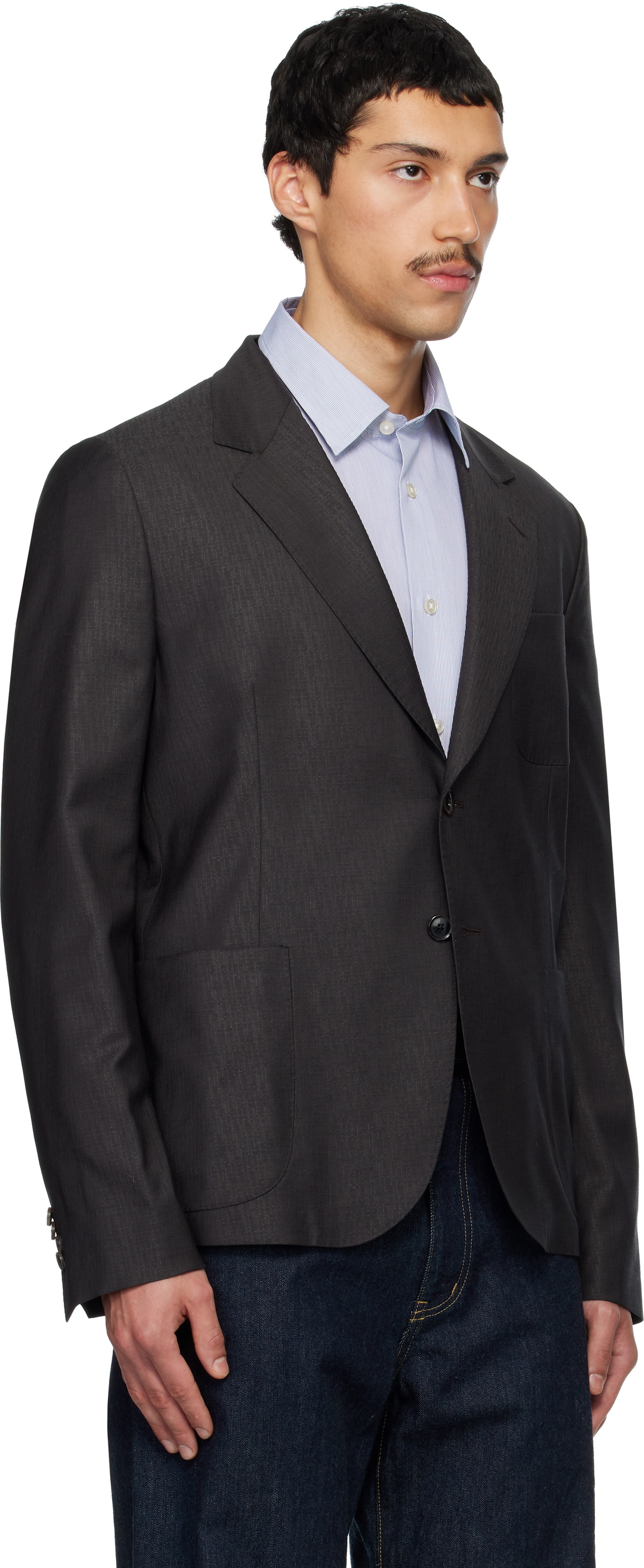 Paul Smith Brown Two-Button Patch Pocket Blazer
