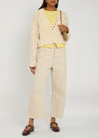 Free People Charlotte Pointelle-knit Sweatshirt Cream