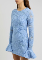 Rotate Sunday Floral Tulle Mini Dress Light Blue