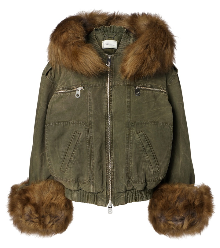 Photo: Blumarine Cotton canvas bomber jacket