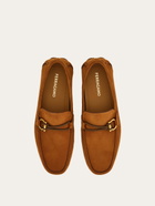 Ferragamo Mens Gancini ornament driver in Brown