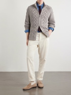 Brunello Cucinelli - Cable-Knit Cashmere Zip-Up Sweater - Gray