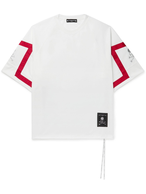 Photo: MASTERMIND WORLD - Grosgrain-Trimmed Logo-Embroidered Jersey T-Shirt - White