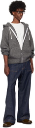 RICE NINE TEN Gray Hand Knitted Zip Hoodie