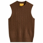 GUEST IN RESIDENCE Women's Cable Vest In Cashmere in Chestnut
