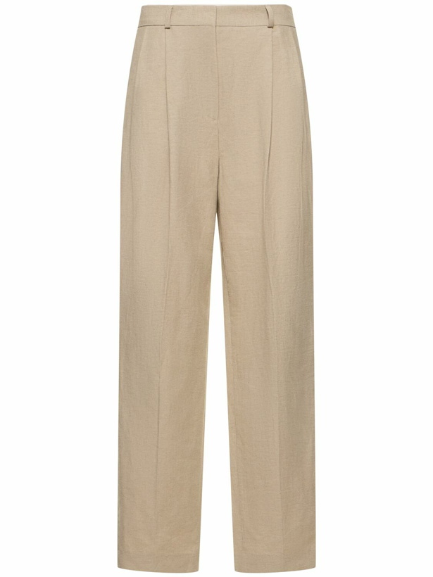 Photo: TOTEME Pleated Tailored Linen Blend Pants