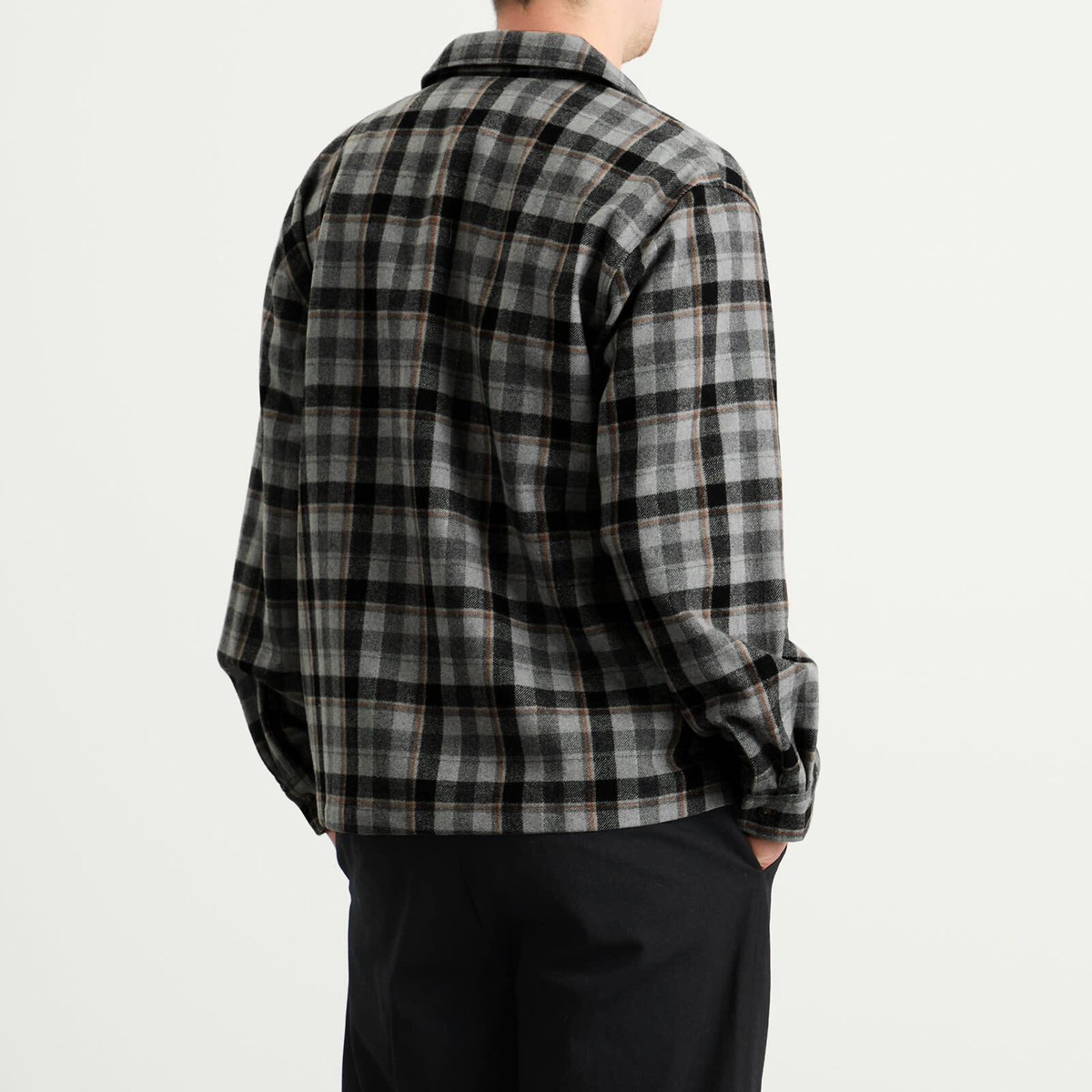 Stan Ray Men's Zip Shirt in Charcoal Plaid