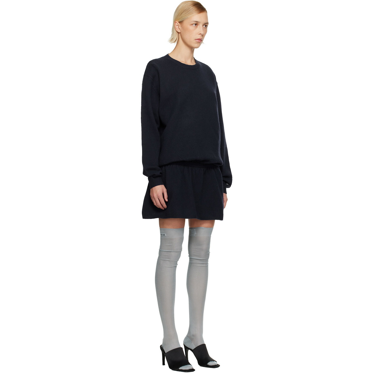 Sandy Liang Navy Kazia Knit Minidress