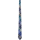 Burberry Blue and Green Silk Classic Cut Tie