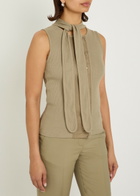 Lemaire Scarf-effect Cotton-blend top Sage